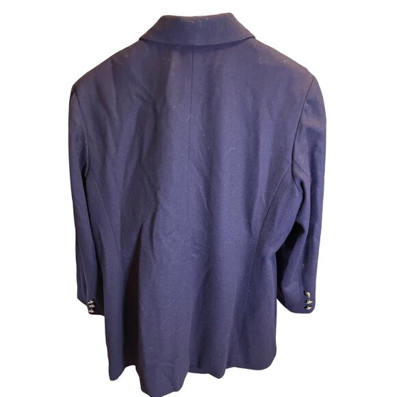 Vintage Stephanie Andrews Navy Blue Double Breasted Wool Blazer Jacket Sz 14P - Picture 2 of 9